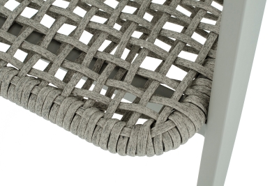 "Амстердам" стул плетеный из роупа, каркас алюминий, роуп серый круглый