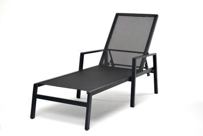 "Парма" шезлонг из алюминия темно-серый (RAL7024) муар, ткань текстилен темно-серая "Парма" шезлонг из алюминия темно-серый (RAL7024) муар, ткань текстилен темно-серая