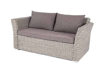 "Капучино" диван из искусственного ротанга (гиацинт) двухместный, цвет серый "Капучино" диван из искусственного ротанга (гиацинт) двухместный, цвет серый