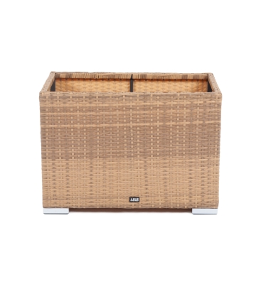 "Лунго" кашпо для цветов большое плетеное из искусственного ротанга, цвет соломенный "Лунго" кашпо для цветов большое плетеное из искусственного ротанга, цвет соломенный