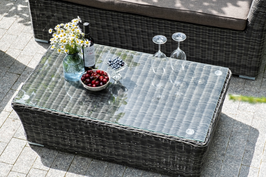 Капучино сингл лаунж-зона из искусственного ротанга, цвет графит - фото 8