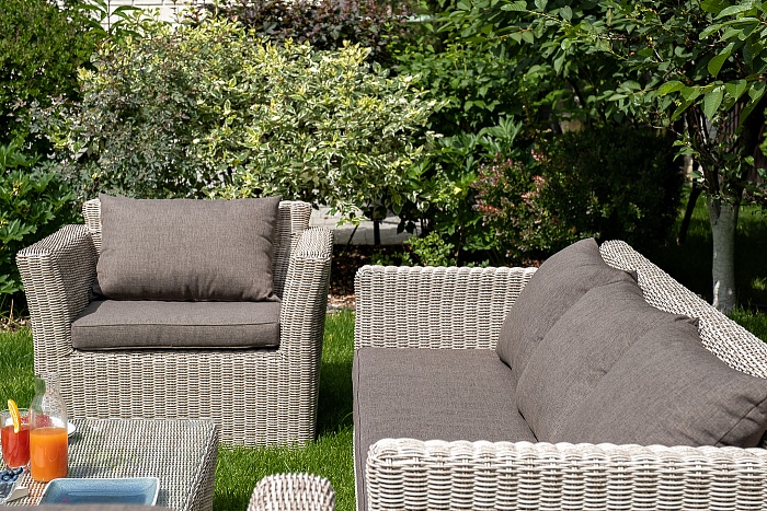 Капучино лаунж-зона из искусственного ротанга, цвет бежевый - фото 10