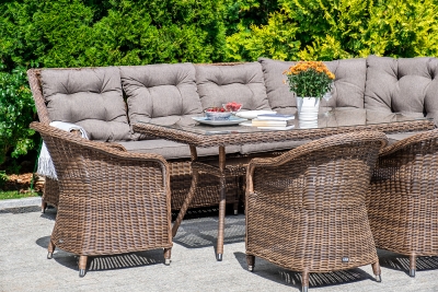 "Базелла" обеденная группа из искусственного ротанга, цвет коричневый "Базелла" обеденная группа из искусственного ротанга, цвет коричневый