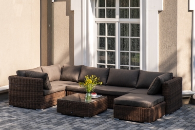 "Лунго" трансформирующаяся лаунж-зона из искусственного ротанга, цвет коричневый "Лунго" трансформирующаяся лаунж-зона из искусственного ротанга, цвет коричневый