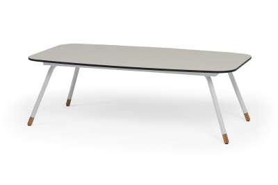 "Верона" журнальный стол из HPL 120х65, H40, каркас белый муар, цвет столешницы "крем"