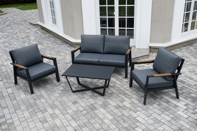 "Орхидея" лаунж-зона 4-местная из алюминия, цвет темно-серый (К)