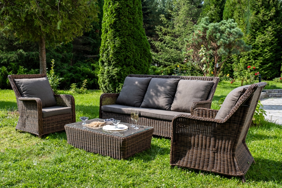 Гляссе лаунж-зона из искусственного ротанга, цвет коричневый - фото 2