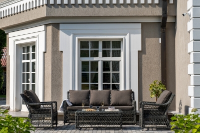 "Гранд Латте" лаунж-зона из искусственного ротанга, цвет графит