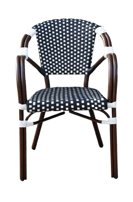 "Кабри" плетеный стул из искусственного ротанга, цвет черно-белый
