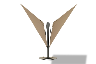 "Фабриано" зонт двухкупольный 3x3м на алюминиевой опоре, тент бежевый