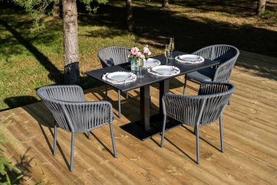 "Каффе Дабл" обеденная группа на 4 персоны, цвет "серый гранит" "Каффе Дабл" обеденная группа на 4 персоны, цвет "серый гранит"
