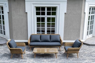 "Прованс" лаунж-зона плетеная из искусственного ротанга, цвет соломенный