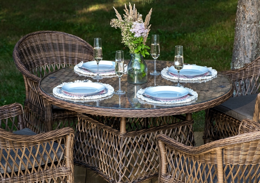 Дольче обеденная группа из искусственного ротанга, цвет коричневый - фото 5