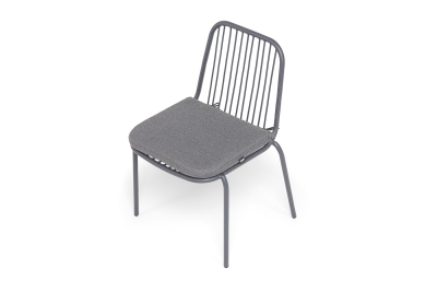 "Кастелло" стул плетеный из роупа, каркас из стали темно-серый (RAL7024) муар, ткань темно-серая 027