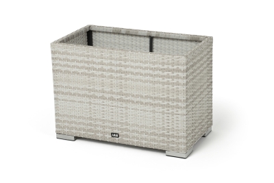 "Лунго" кашпо для цветов большое плетеное из искусственного ротанга, цвет бежевый