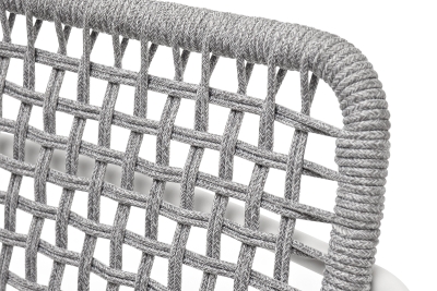 "Тунис" стул плетенный из роупа, каркас алюминий белый, роуп светло-серый "Тунис" стул плетенный из роупа, каркас алюминий белый, роуп светло-серый