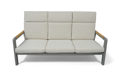 "Бари" диван 3-местный, каркас алюминий, цвет светло-серый 