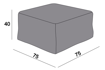 Защитный чехол на журнальный столик/оттоманку Лунго, 74×74×38 см, темно-серый Защитный чехол на журнальный столик/оттоманку Лунго, 74×74×38 см, темно-серый
