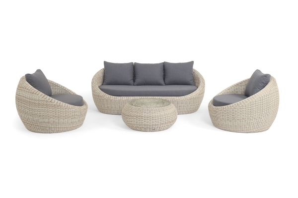 "Барселона" лаунж-зона из искусственного ротанга, цвет бежевый