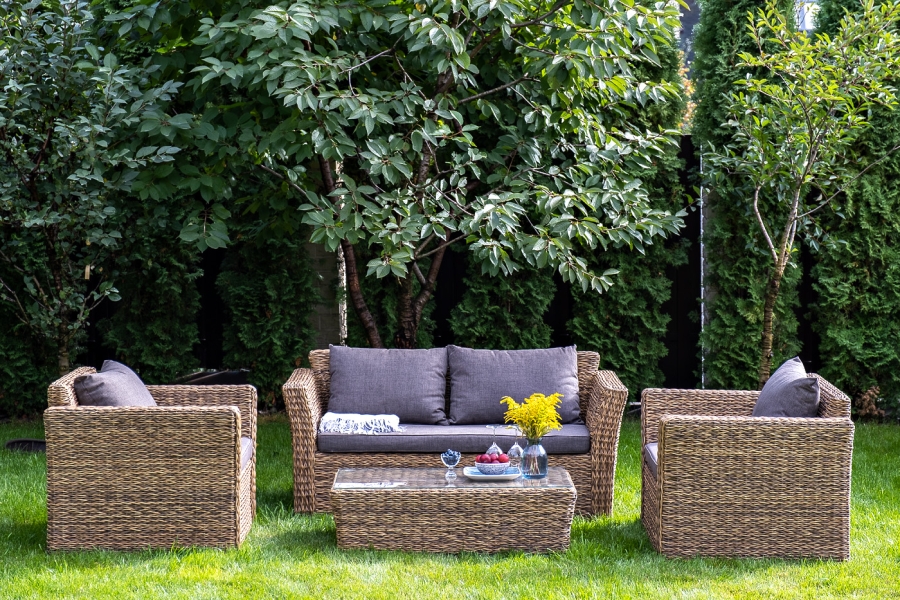 Капучино кресло из искусственного ротанга (гиацинт), цвет соломенный - фото 5