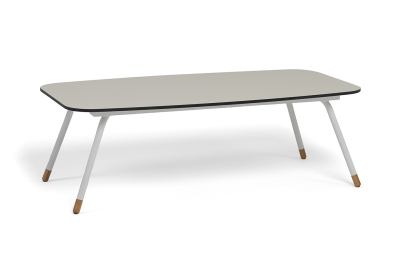 "Верона" журнальный стол из HPL 120х65, H40, каркас белый муар, цвет столешницы "крем"