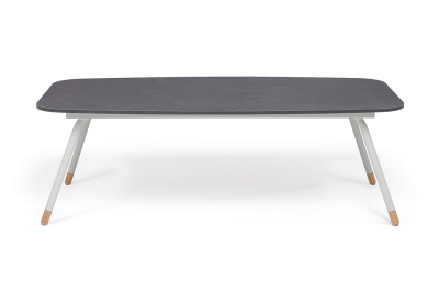 "Верона" журнальный стол из HPL 120х65, H40, каркас светло-серый (RA L7035) муар, цвет столешницы "серый гранит"