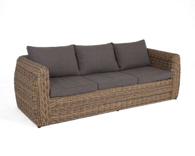 "Кальяри" диван трехместный плетеный из искусственного ротанга (гиацинт), цвет соломенный