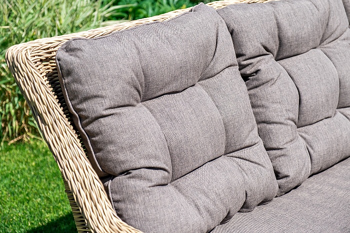 Базелла обеденная группа из искусственного ротанга, цвет соломенный - фото 6