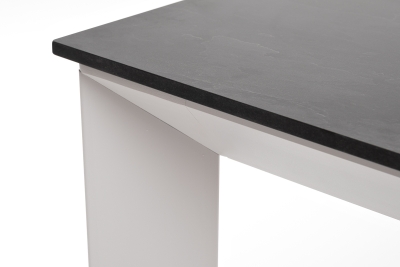 "Венето" обеденный стол из HPL 90х90см, цвет "серый гранит", каркас белый "Венето" обеденный стол из HPL 90х90см, цвет "серый гранит", каркас белый