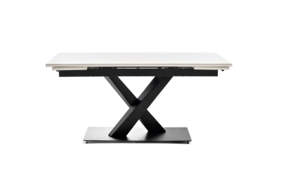 "Юпитер" стол интерьерный раздвижной обеденный из керамики, цвет белый глянцевый