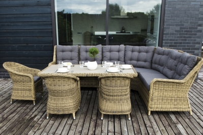 "Бергамо" плетеный угловой диванный модуль, цвет соломенный