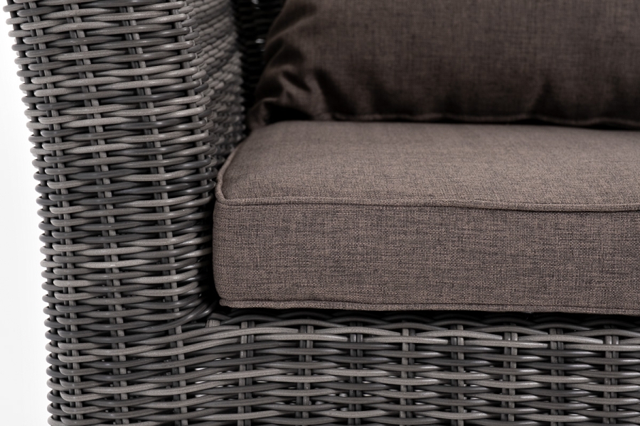 Капучино сингл лаунж-зона из искусственного ротанга, цвет графит - фото 12