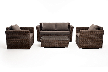 "Капучино Сингл" лаунж-зона из искусственного ротанга (гиацинт), цвет коричневый "Капучино Сингл" лаунж-зона из искусственного ротанга (гиацинт), цвет коричневый