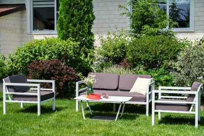 "Эстелья" лаунж-зона из алюминия со столиком из HPL 4-местная