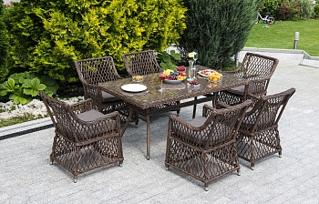 "Латте" обеденная группа плетеная, цвет коричневый "Латте" обеденная группа плетеная, цвет коричневый