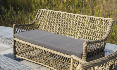 "Латте" диван двухместный из искусственного ротанга, цвет соломенный "Латте" диван двухместный из искусственного ротанга, цвет соломенный