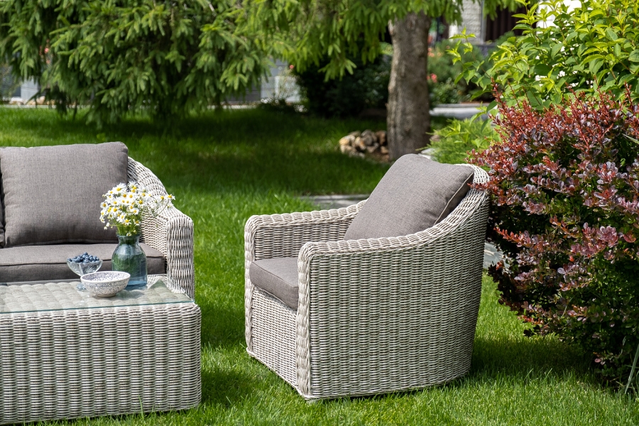 Кон Панна лаунж-зона из искусственного ротанга, цвет бежевый - фото 2