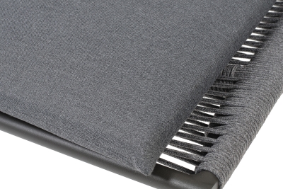 "Авиньон" кресло плетеное из роупа, каркас алюминий серый (RAL7022) муар, роуп серый круглый, ткань темно-серая 027