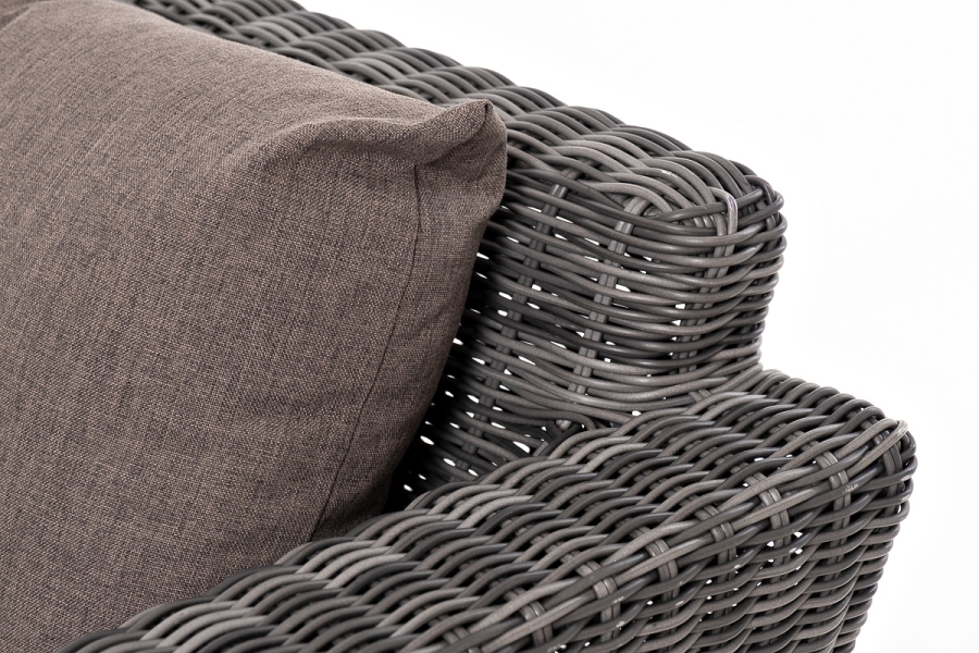 Капучино сингл лаунж-зона из искусственного ротанга, цвет графит - фото 24