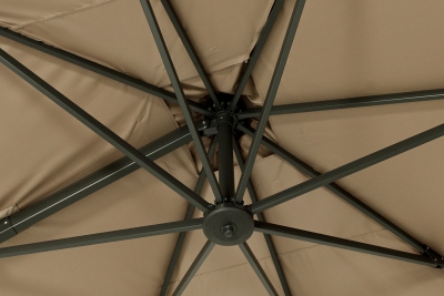 "Римини" зонт уличный 3х3м на боковой алюминиевой опоре, тент бежевый "Римини" зонт уличный 3х3м на боковой алюминиевой опоре, тент бежевый