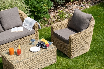 "Кон Панна" лаунж-зона из искусственного ротанга, цвет соломенный "Кон Панна" лаунж-зона из искусственного ротанга, цвет соломенный