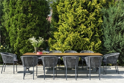 "Санта-Фе" обеденная группа на 10 персон, стол HPL, плоский роуп