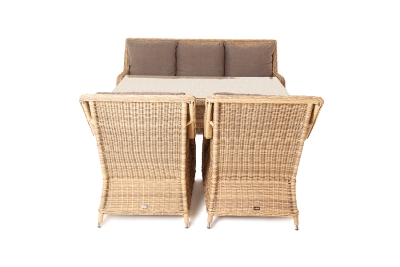 "Гляссе" обеденная группа из искусственного ротанга, цвет соломенный