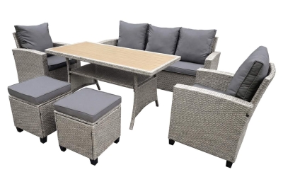 "Мэдисон" обеденная группа из искусственного ротанга, цвет серый