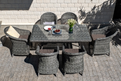 "Эспрессо" обеденная группа плетеная, цвет графит "Эспрессо" обеденная группа плетеная, цвет графит