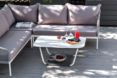 "Канны" модульная угловая лаунж-зона из роупа (веревки), цвет светло-серый "Канны" модульная угловая лаунж-зона из роупа (веревки), цвет светло-серый