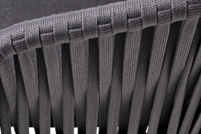 "Бордо" стул плетеный из роупа, каркас алюминий темно-серый (RAL7024) шагрень, роуп серый 15мм, ткань темно-серая 027 "Бордо" стул плетеный из роупа, каркас алюминий темно-серый (RAL7024) шагрень, роуп серый 15мм, ткань темно-серая 027