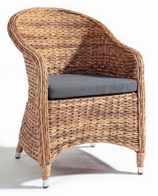 "Равенна" плетеное кресло из искусственного ротанга (гиацинт), цвет соломенный