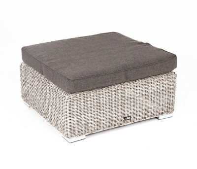 "Лунго" плетеная оттоманка с подушкой, цвет бежевый