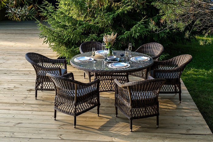 Эспрессо-150 S обеденная группа плетеная, цвет коричневый - фото 6